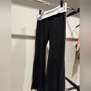 PINK Victoria's Secret Black and White Flare Yoga Pants